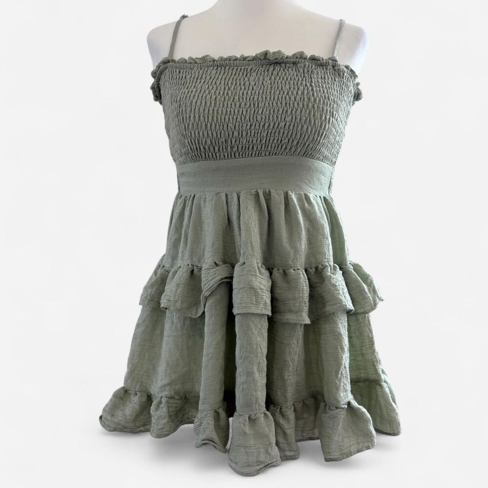 Fairycore inspired smocked tiered minidress